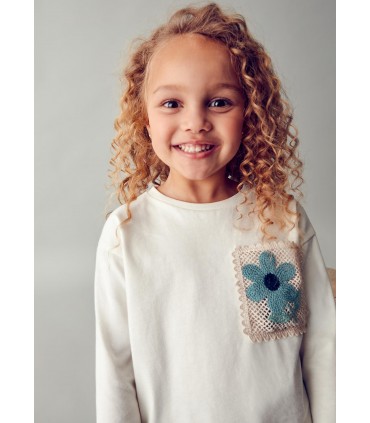 CAMISETA BOLSILLO CROCHET NIÑA MARCA MAYORAL