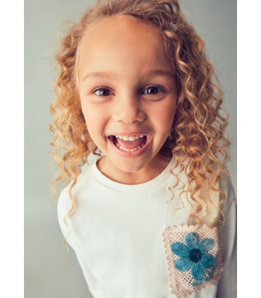 CAMISETA BOLSILLO CROCHET NIÑA MARCA MAYORAL