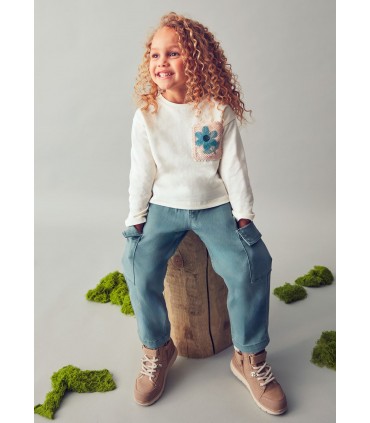 CAMISETA BOLSILLO CROCHET NIÑA MARCA MAYORAL