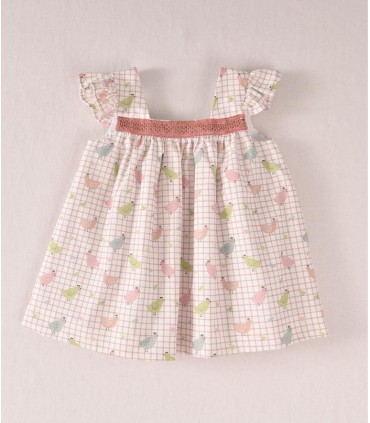 VESTIDO BEBE ESTAMPADO GALLINAS MARCA COCOTE