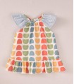 VESTYIDO BEBE NIÑA ESTAMPADO BROCHAS MARCA COCOTE