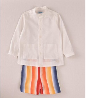 CONJUNTO  MULTICOLOR NIÑO DOS PIEZAS MARCA COCOTE