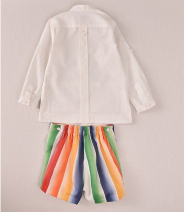CONJUNTO  MULTICOLOR NIÑO DOS PIEZAS MARCA COCOTE