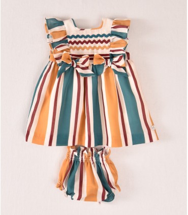 VESTIDO RAYAS TRICOLOR BEBE MARCA JOSE VARON