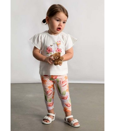 CONJUNTO LEGGING BEBE CAMISETA FLOR MARCA MAYORAL