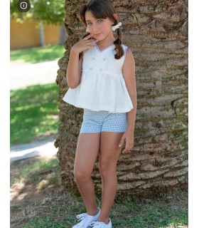 CONJUNTO NIÑA TOP CRUZADO Y SHORT MARCA VERA