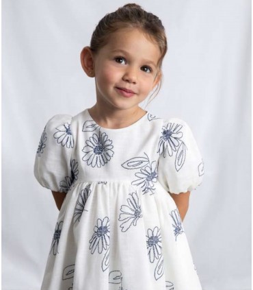 VESTIDO MANGAS ABULLONADA NIÑA MARCA MAYORAL