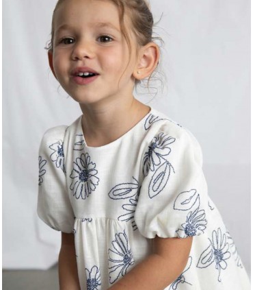 VESTIDO MANGAS ABULLONADA NIÑA MARCA MAYORAL