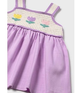 VESTIDO COMBINADO CROCHET BEBE MARCA MAYORAL