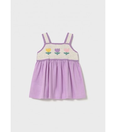 VESTIDO COMBINADO CROCHET BEBE MARCA MAYORAL