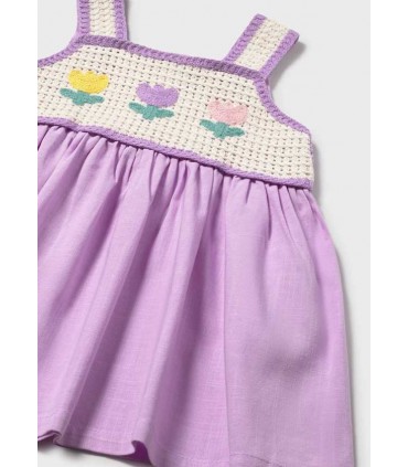 VESTIDO COMBINADO CROCHET BEBE MARCA MAYORAL
