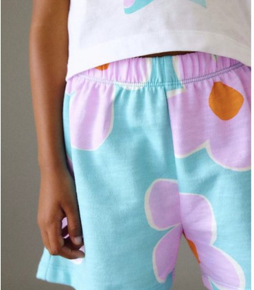 CONJUNTO PANTALON CORTO ESTAMPADO Y CAMISETA NIÑA MARCA MAYORAL