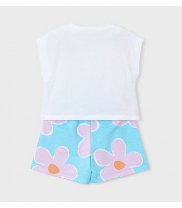 CONJUNTO PANTALON CORTO ESTAMPADO Y CAMISETA NIÑA MARCA MAYORAL