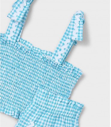 CONJUNTO PANTALON CORTO Y TOP  NIDO DE ABEJA NIÑA MARCA MAYORAL