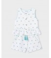 CONJUNTO PANTALON CORTO Y CAMISETA ESTAMPADA NIÑA MARCA MAYORAL