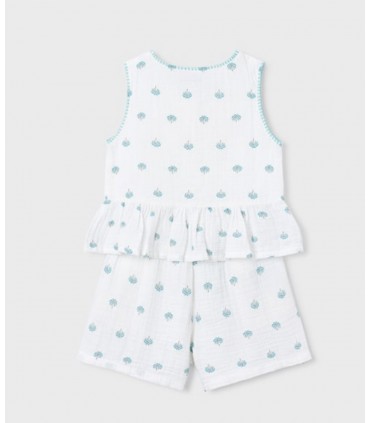 CONJUNTO PANTALON CORTO Y CAMISETA ESTAMPADA NIÑA MARCA MAYORAL