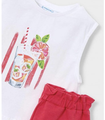 CONJUNTO PANTALON CORTO Y CAMISETA NIÑA MARCA MAYORAL