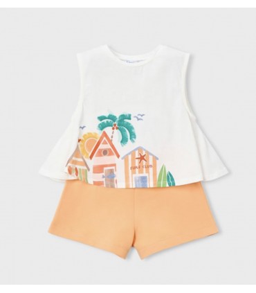 CONJUNTO PANTALON CORTO Y CAMISETA NIÑA MARCA MAYORAL