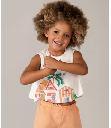 CONJUNTO PANTALON CORTO Y CAMISETA NIÑA MARCA MAYORAL
