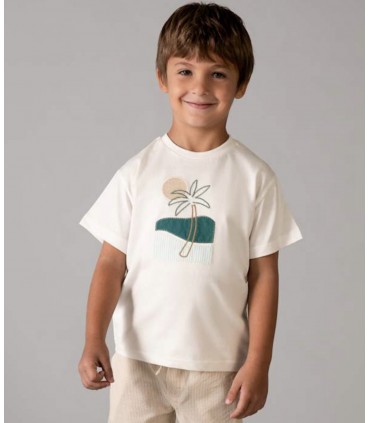 CONJUNTO BERMUDA Y CAMISETA CON BORDADO NIÑO MARCA MAYORAL