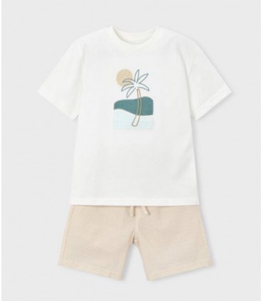 CONJUNTO BERMUDA Y CAMISETA CON BORDADO NIÑO MARCA MAYORAL