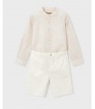CONJUNTO DE BERMUDA Y CAMISA CON LINO DE MANGA LARGA MARCA MAYORAL