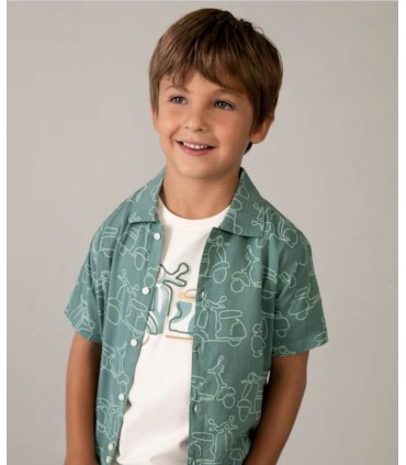 CAMISA NIÑO MANGA CORTA ESTAMPADA MARCA MAYORAL