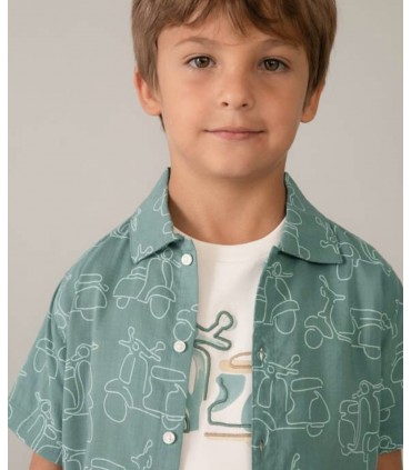 CAMISA NIÑO MANGA CORTA ESTAMPADA MARCA MAYORAL