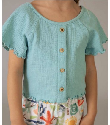 CAMISETA CON VOLANTES NIÑA MARCA MAYORAL