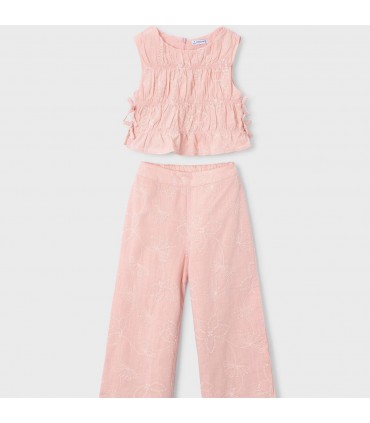 CONJUNTO PANTALON LARGO Y TOP FRUNCIDO MARCA MAYORAL