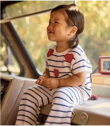 CONJUNTO PANTALONES Y CAMISETA CORAZONES BEBE MARCA MAYORAL