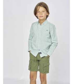CAMISA  NIÑO CUADROS POPELIN MARCA SPAGNOLO