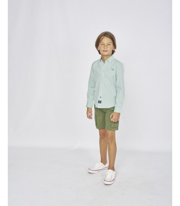 CAMISA  NIÑO CUADROS POPELIN MARCA SPAGNOLO