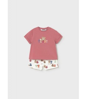 CONJUNTO PANTALON CORTO ESTAMPADO Y CAMISETA RECIEN NACIDO