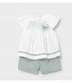 CONJUNTO PANTALON CORTO Y BLUSA BEBE MARCA MAYORAL