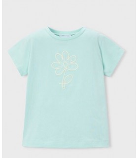 CAMISETA BÁSICA FLOR NIÑA MARCA MAYORAL