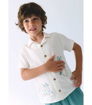 CAMISA DETALLE BORDADO NIÑO MARCA MAYORAL