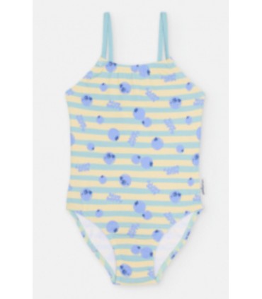 BAÑADOR NIÑA RAYAS VERDE Y ARÁNDANOS MARCA WATERLEMON