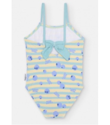 BAÑADOR NIÑA RAYAS VERDE Y ARÁNDANOS MARCA WATERLEMON