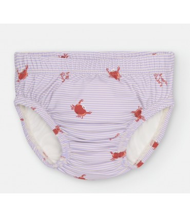 BRAGUITA PAÑAL BEBE ESTAMPADO  DE RAYAS Y CANGREJOS MARCA WATERLEMON