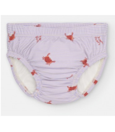 BRAGUITA PAÑAL BEBE ESTAMPADO  DE RAYAS Y CANGREJOS MARCA WATERLEMON