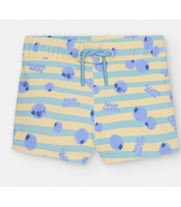 BÓXER BAÑO NIÑO ESTAMPADO DE RAYAS VERDES Y ARÁNDANOS MARCA WATERLEMON