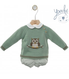 CONJUNTO BEBE TRES PIEZAS FAMILIA BUHO MARCA YOEDU