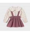 CONJUNTO FALDA Y BLUSA CON TIRANTES  BEBE MARCA MAYORAL