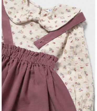 CONJUNTO FALDA Y BLUSA CON TIRANTES  BEBE MARCA MAYORAL