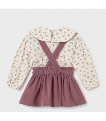 CONJUNTO FALDA Y BLUSA CON TIRANTES  BEBE MARCA MAYORAL
