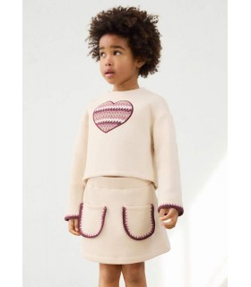 CONJUNTO FALDA Y SUDADERA CORAZON NIÑA