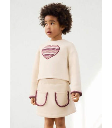 CONJUNTO FALDA Y SUDADERA CORAZON NIÑA