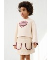 CONJUNTO FALDA Y SUDADERA CORAZON NIÑA