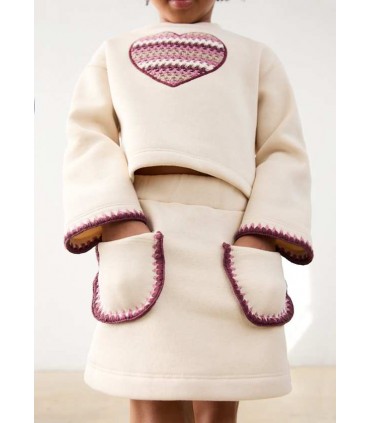 CONJUNTO FALDA Y SUDADERA CORAZON NIÑA